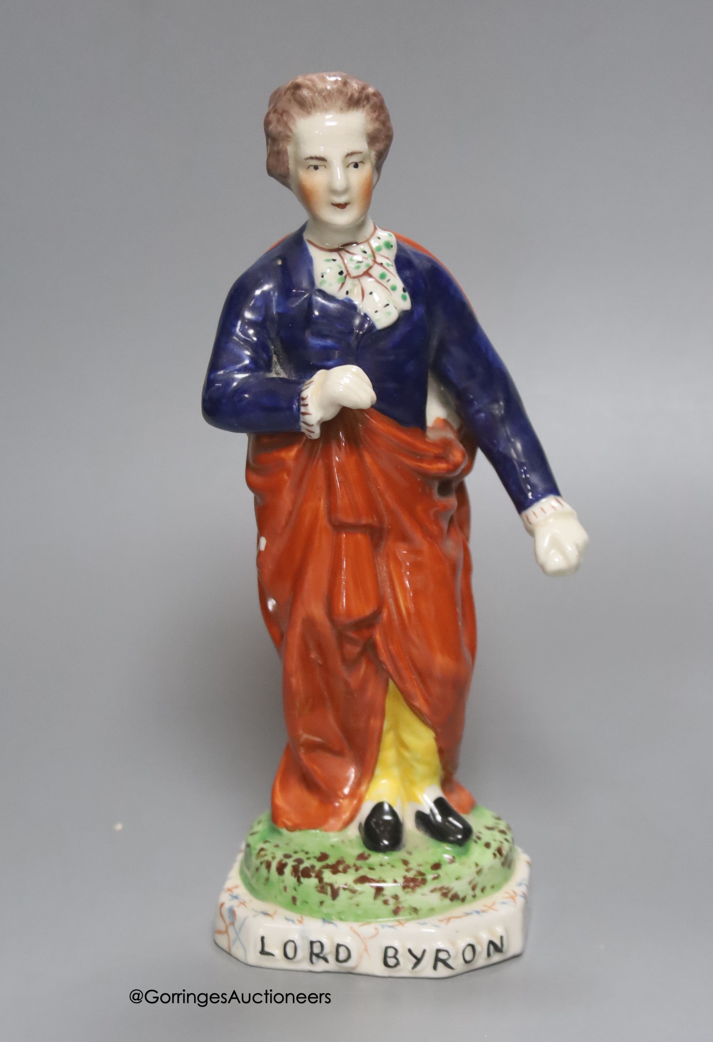 A Staffordshire style figure of Lord Byron, height 25cm